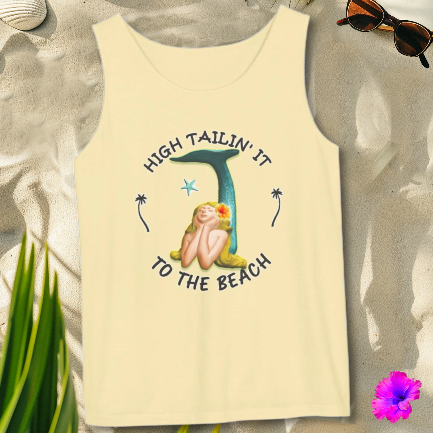 1K101 * High Tail Beach Mermaid * Garment-Dyed Tank Top