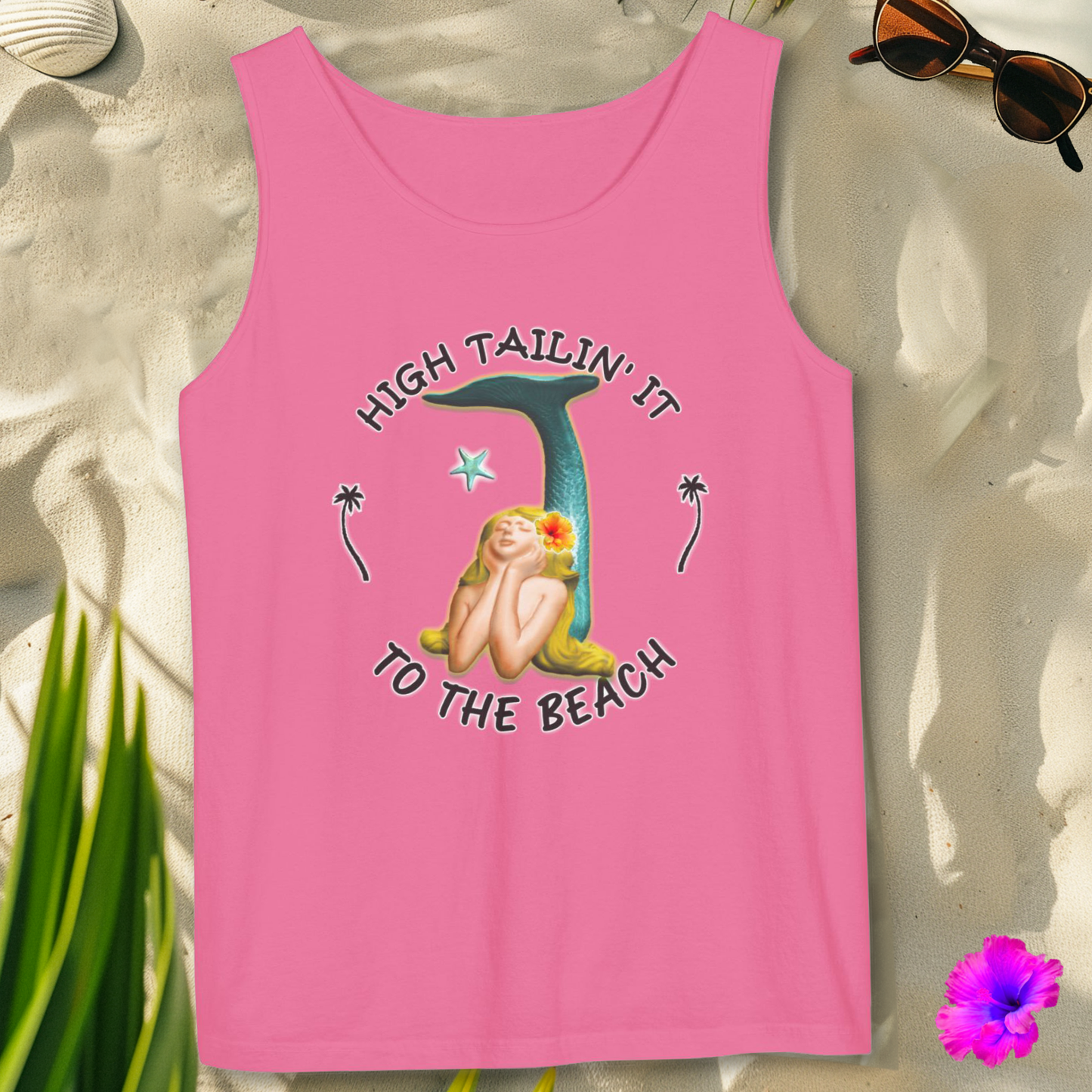 1K101 * High Tail Beach Mermaid * Garment-Dyed Tank Top