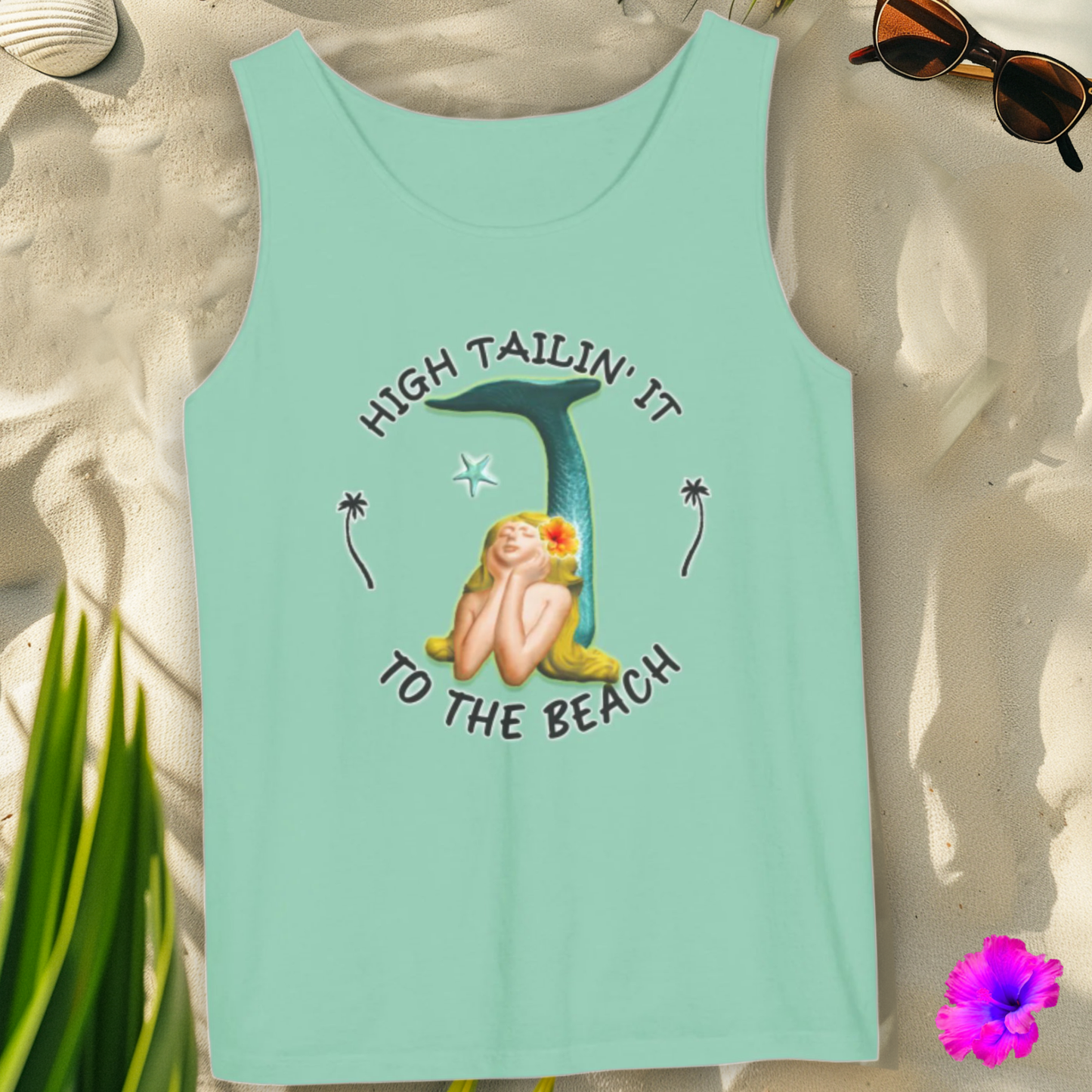 1K101 * High Tail Beach Mermaid * Garment-Dyed Tank Top