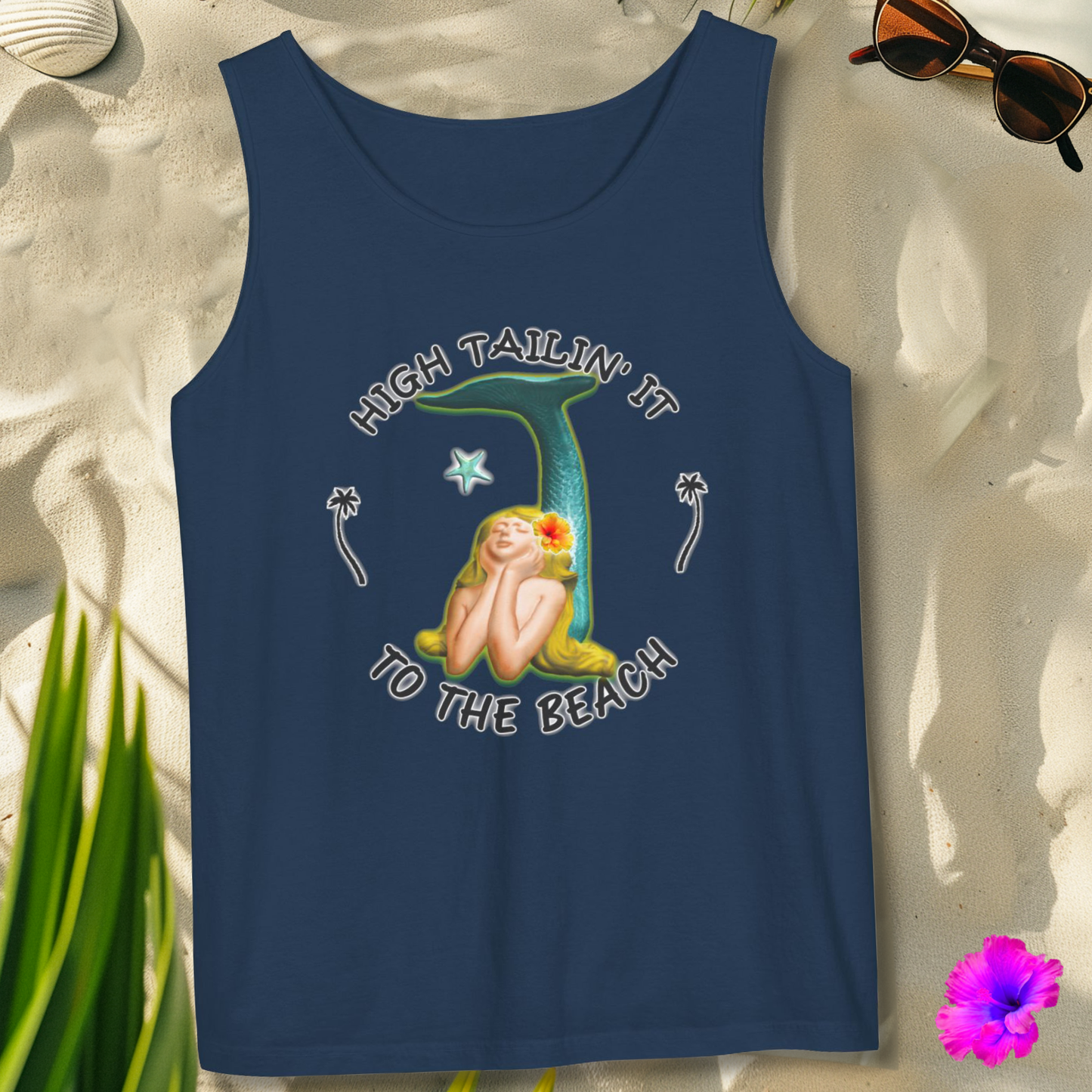 1K101 * High Tail Beach Mermaid * Garment-Dyed Tank Top