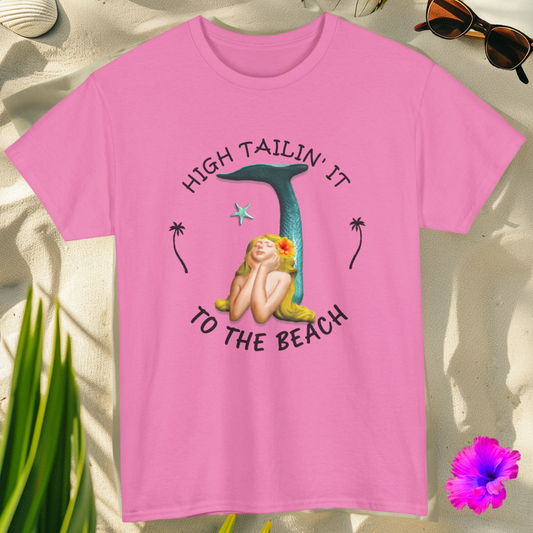 1T101 * High Tail Beach Mermaid * Unisex Heavy Cotton Tee