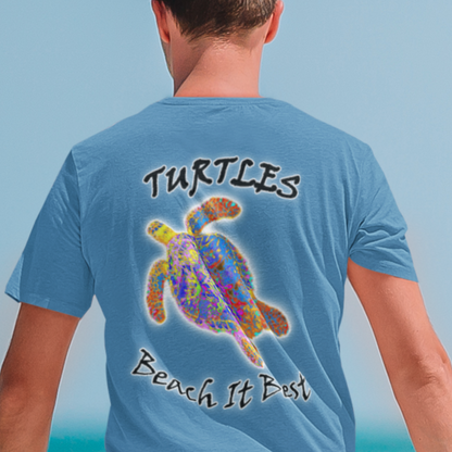 2T111 * Turtles Beach it Best * Heavy Cotton Tee - Front & Back Print